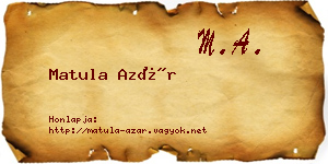 Matula Azár névjegykártya